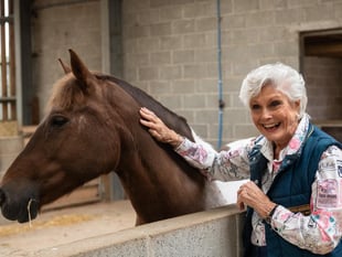 Angela Rippon's advert with Mare and Foal Sanctuary
