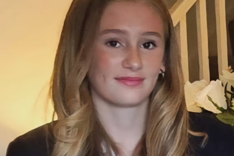 Young fashion model Gracie Turner, of Tavistock, in school uniform after her first catwalk appearance at London Fashion Week.