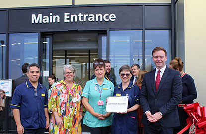 Derriford Hospital celebrates the opening of its newly built urgent treatment centre with Plymouth MP Fred Thomas right.