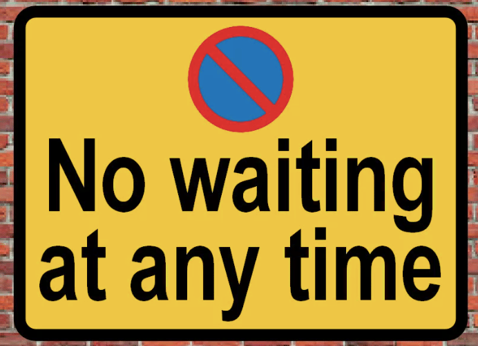 No waiting sign