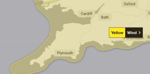 Storm Amy brings yellow wind warnings to the South West
