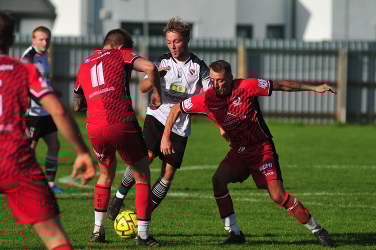 South West Peninsula League Premier East. Match action from Teignmouth AFC versus Honiton Town. Teigns went down by two goals to nil to their visitors from East Devon