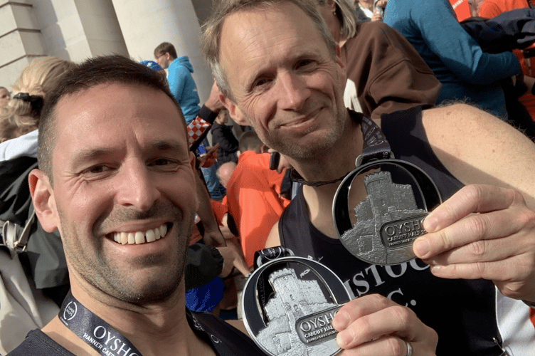 TAC’s Ian Collacott and Mark West at the Cardiff half marathon.