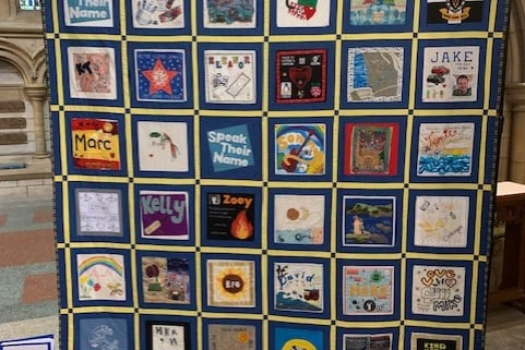 The suicide memorial quilt, hosted by Cornwall Mind at St Mary's Parish Church will also be exhibited at St Dominick Craft Fair on November 6, 7 and 8 at St Dominick Church.