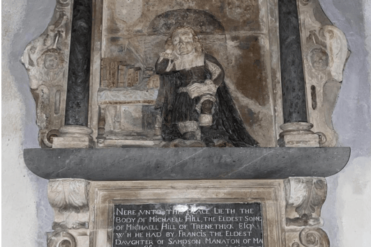 The monument to Michael Hill, was restored during earlier works and was a first clue that the chapel had been used for burials.