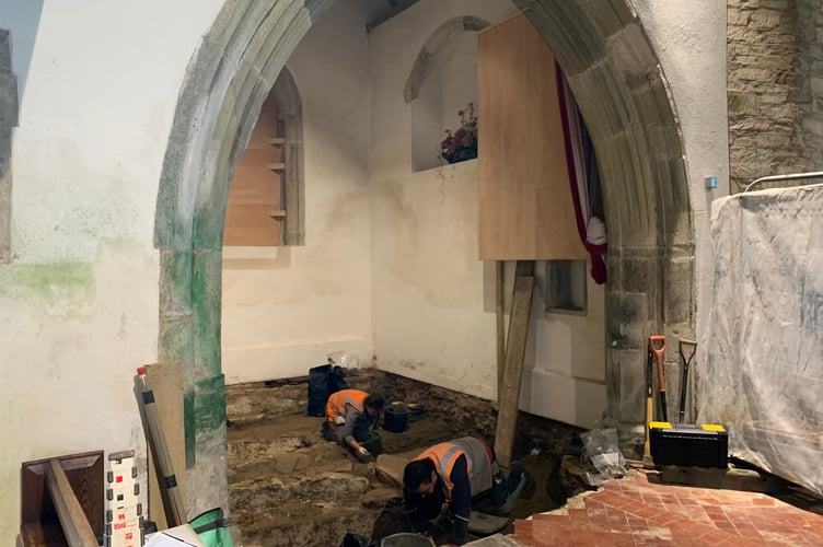 Work to install underfloor heating was the ideal opportunity to see if in fact ancestors of the Manatons had indeed been buried there.