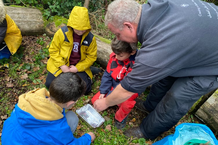Francis Hayes, outdoor tutor, in outdoor skills, at Horrabridge School.