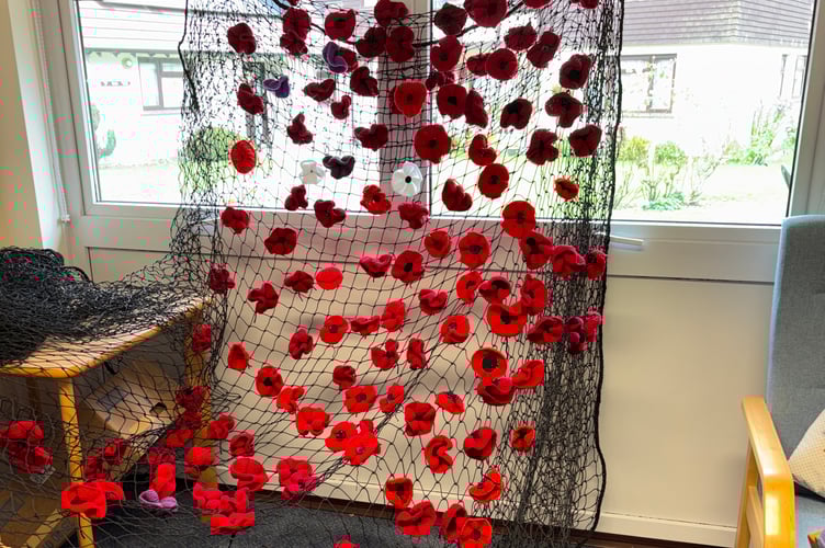 The poppy display is currently in the process of being made