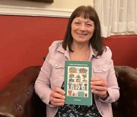 Jackie Waddle with her second novel inspired by her hometown and people she knows.