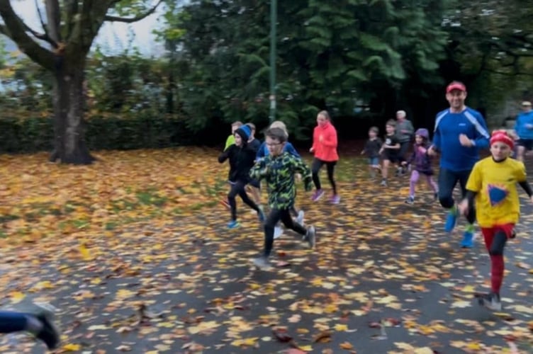 Tavistock Meadows Junior Parkrun is a success on its inaugural start, despite the rain. Picture by Richie Alexander.