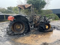Yelverton fire crew tackles tractor blaze