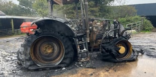 Yelverton fire crew tackles tractor blaze