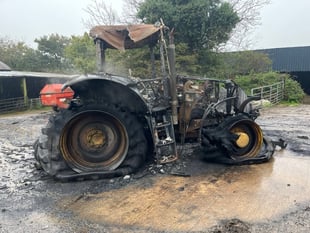 Yelverton fire crew tackles tractor blaze
