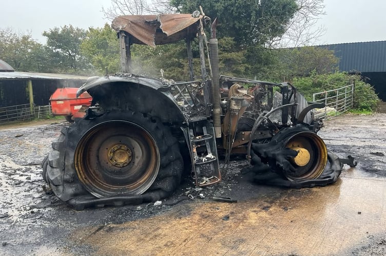 Yelverton firefighters were involved in tackling a tractor fire at the weekend.