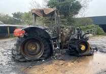Yelverton fire crew tackles tractor blaze