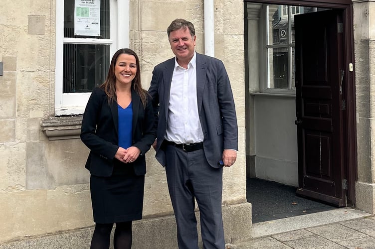 Sir Mel Stride and Donna Calero.