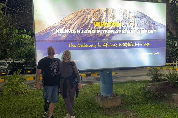 Lee Spencer, the famous adventurer known as one-legged rowing Marine, is climbing Mt Kilimanjaro with his daughter Harriet.