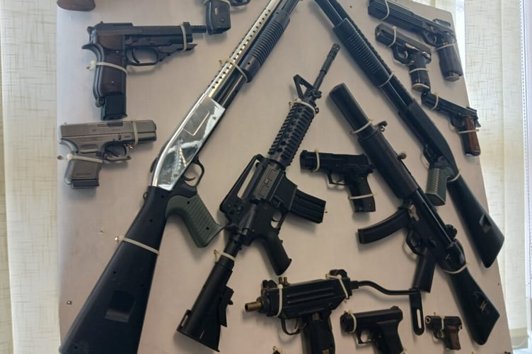 A formidable collection of deadly weaponry archived by police.