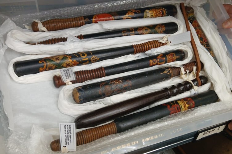 Police truncheons collection