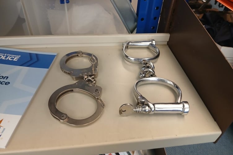 New and old police cuffs