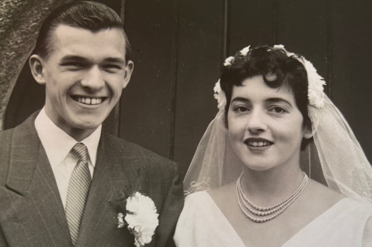 Joan and Dennis Voisin on their wedding day
