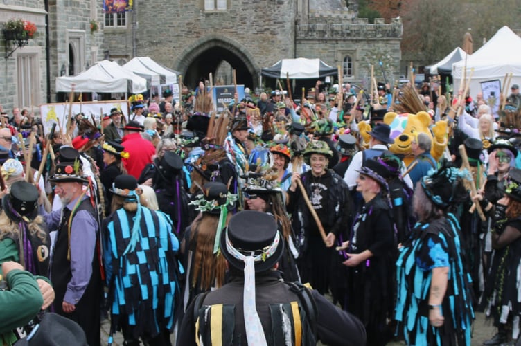 The Pudsey Bear Day of Morris marks its tenth year with a mass morris dance in Tavistock.