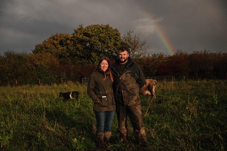 Gemma with husband before their trauma of being stranded on a train from Exeter to home in Okehampton.