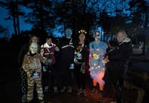 Okehampton Running Club members in the Halloween spirit on Haldon