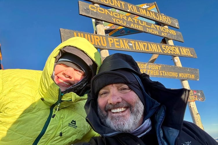 West Devon adventurer Lee Spencer with his daughter Harriet have conquered the highest peak in Africa - Mt Kilimanjaro for a mental health charity supporting military veterans and uniformed emergency service personnel.