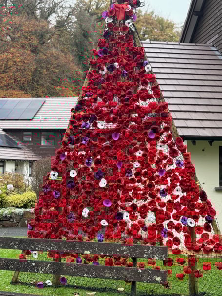 The piece is displayed outside the community room.