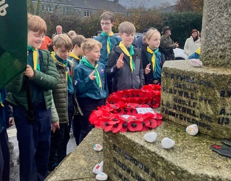 Walkham Valley Scout Group at Walkham village remembrance parade. Picture by Bunty Baxter.