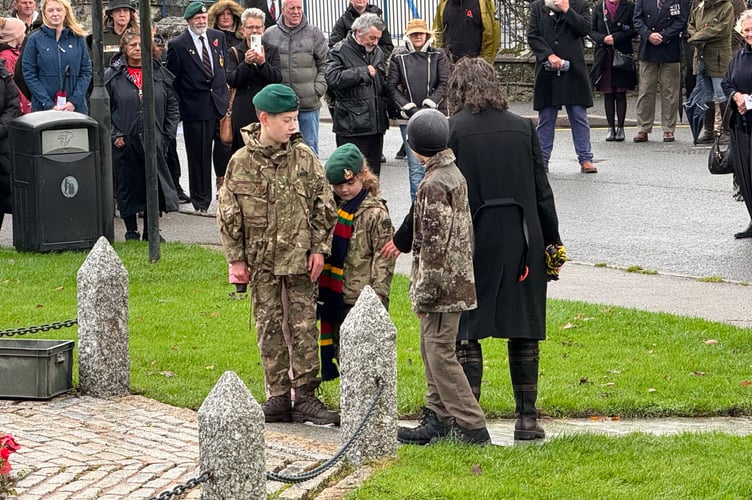 Young cadets pay tribute to the fallen at Princetown War Memorial. Picture by Jim McNeill.