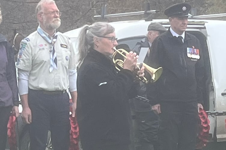 Uniformed services, military veterans, serving veterans and local councillors at Crapstone joined residents in paying tribute to those who gave their lives for their country.