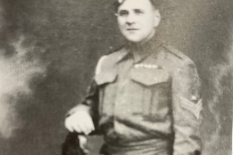 Aubree-ena tell the story of her great, great grandfather in her school's remembrance concert. Private Fred Perkins served in WWI (pictured) and died fighting in WWII. Picture courtesy of Alex Mettler & Gerry Woodcock, from 'Lest We Forget' 'Tavistock Fallen of the Second World War'.