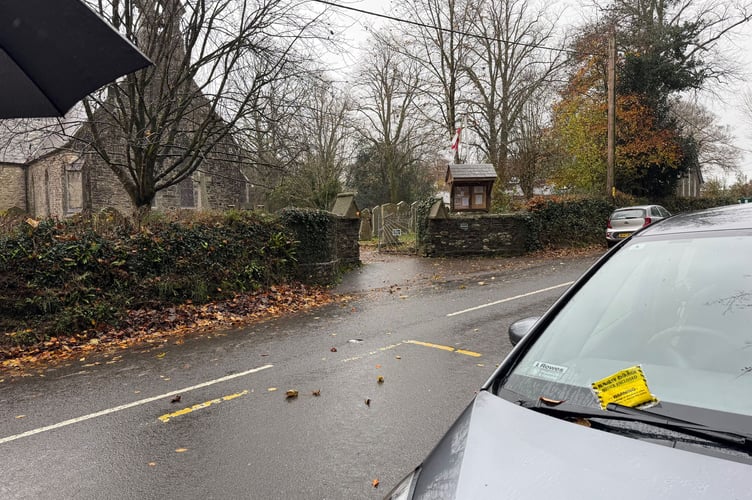 People attending the Remembrance Sunday service at Gulworthy church came out to find parking fines on their cars.