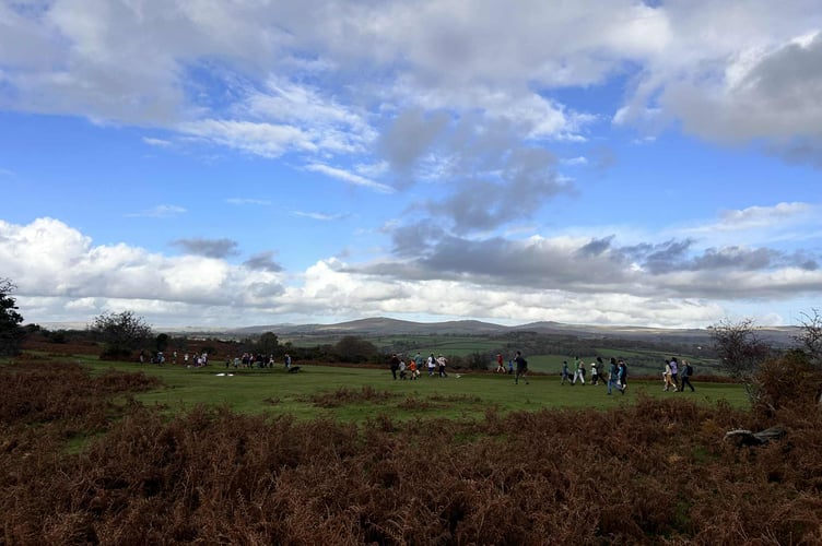 St Andrew's School, Buckland Monachorum, on a charity walk for BBC Children In Need.