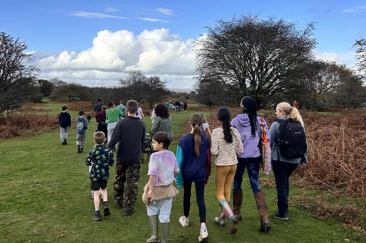 St Andrew's School pupils and staff on their BBC Children in Need charity walk.