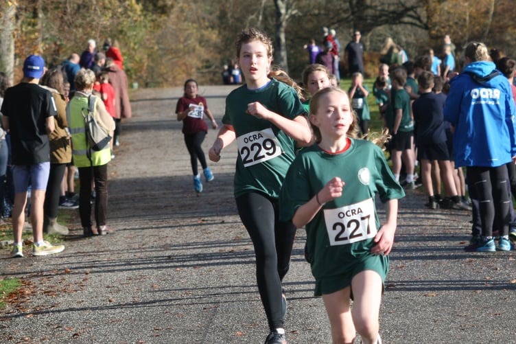 Battling for the line, a couple of North Tawton cross country runners at Castle Drogo on Sunday, November 16. Picture by Mhairi McCall.