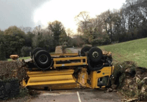 Gritting lorry blocks Dartmoor road after crash