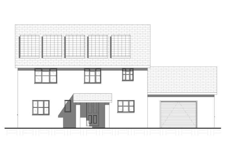 Architect's drawing of first proposed home