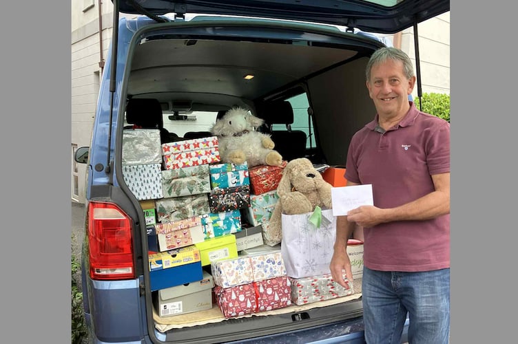 Biffo Holland with his van loaded with the boxes of items for children in Moldova and Ukraine.