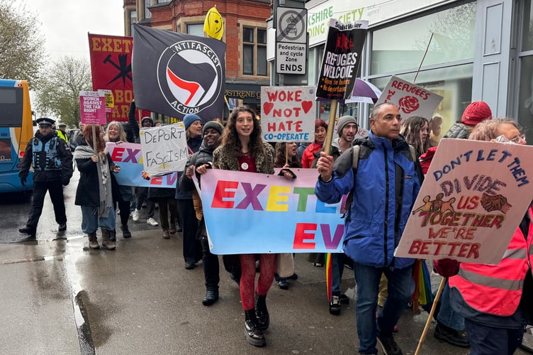 Members of the Exeter is for Everyone group during their march.  AQ 8657
