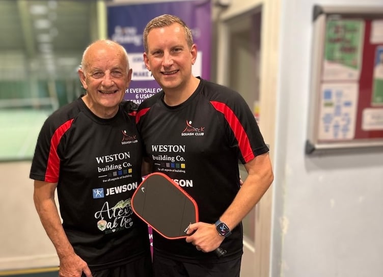 Dad and son Malcolm and Steve Tripp play pickleball together. Malcolm, 80, who coaches pickleball, swears by the sport for keeping him fit.