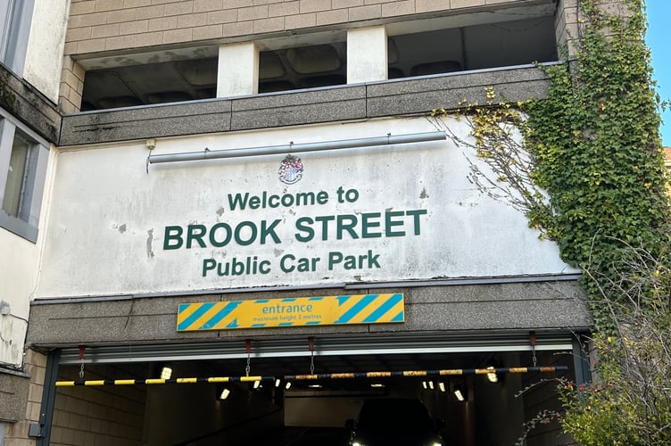 Brook Street car park where the upper floors are currently closed for the lighting to be repaired.