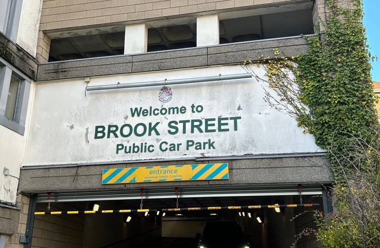 Brook Street car park where the upper floors are currently closed for the lighting to be repaired.