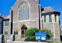 Christmas tree festival at Yelverton 'church with the illuminated window'