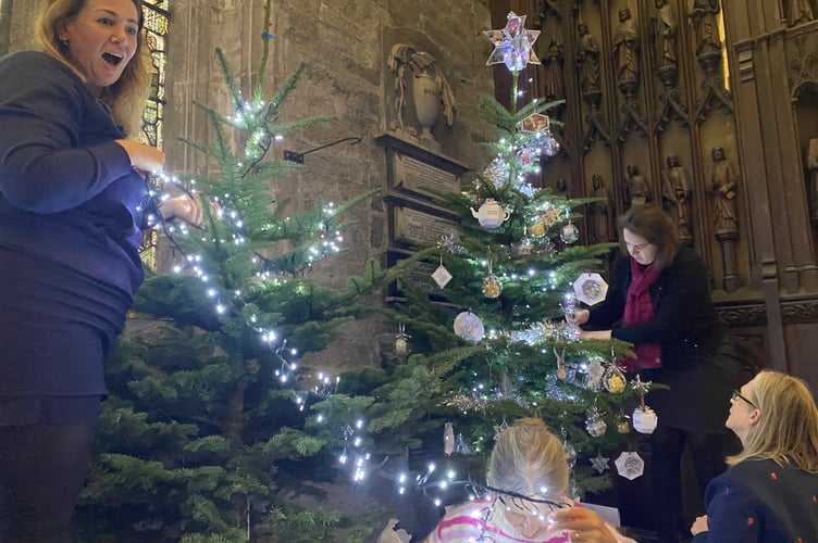 Tavistock Christmas Tree Festival taking shape.