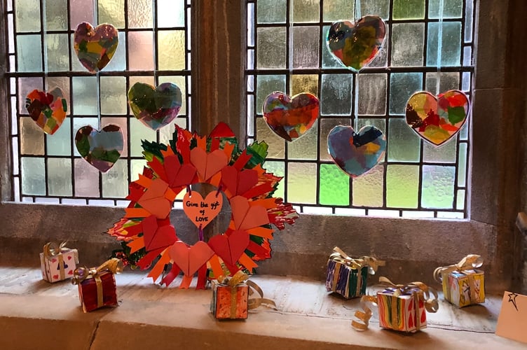 One of the windows at the Horrabridge Festival of Nativity Scenes.