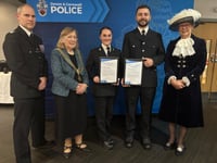 Police officers receive award for bravery after rescuing man 