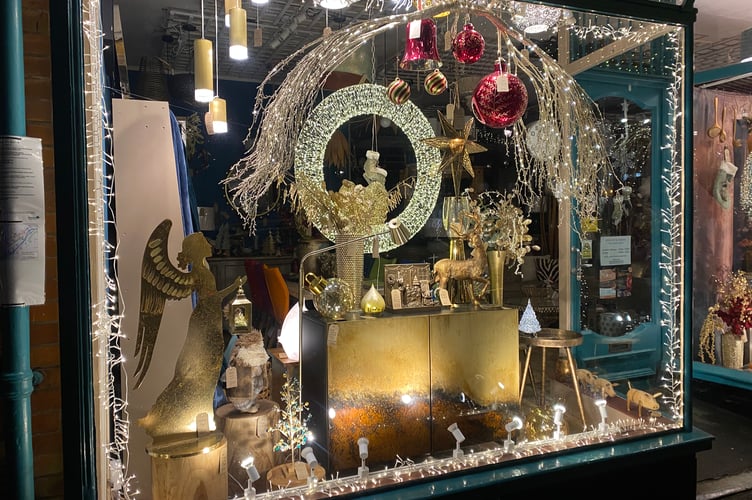 Cabana Interiors Christmas shop front.